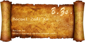 Becsei Zsóka névjegykártya